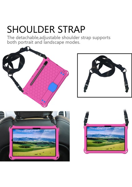 Samsung Galaxy Tab S8 / Tab S7 Için Honeycomb Tasarım Kılıfı (Gül Kırmızı+Mavi) (Yurt Dışından) modelleri