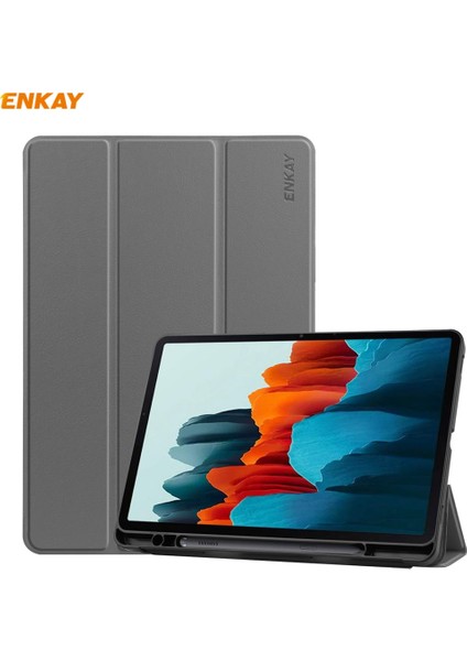 Enkay Pu + Tpu Smart Case For Samsung Tab S7 T870 / T875 (Grey) (Yurt Dışından)