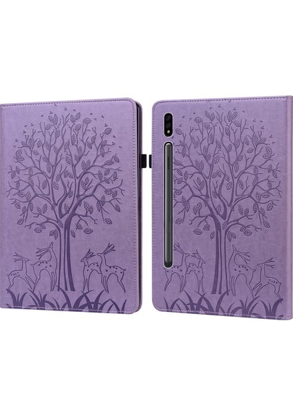Samsung Galaxy Tab S7 SM-T870 Için Pu Deri Kılıf (Purple) (Yurt Dışından)