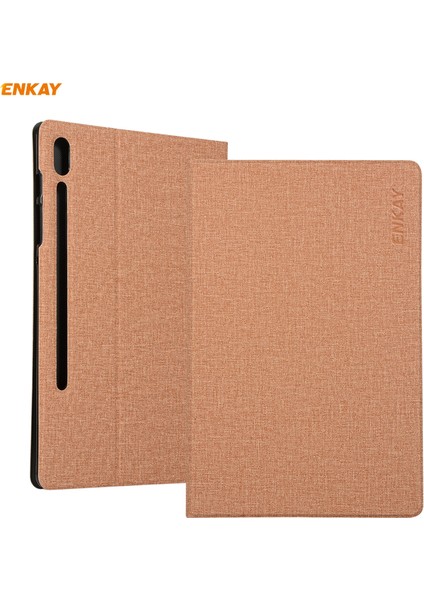 Galaxy Tab S7 11.0 T870 / T875 Enkay Pu + Tpu Kılıfı (Light Brown) (Yurt Dışından)