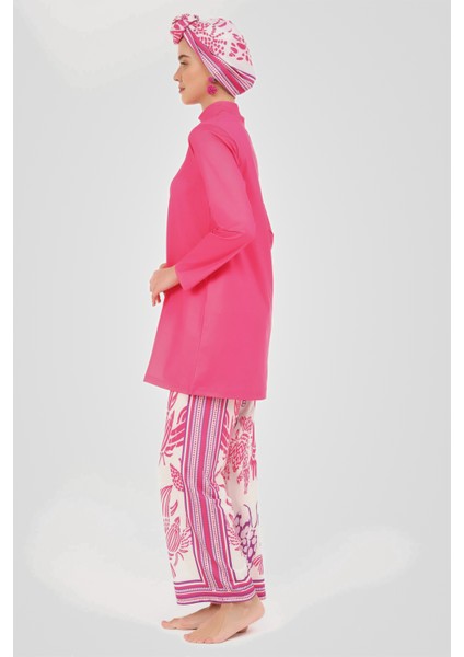 Tesettür Mayo Kadınlar İçin Yakamoz Desenli Hızlı Kuruyan 5 Parça Set fiyatları