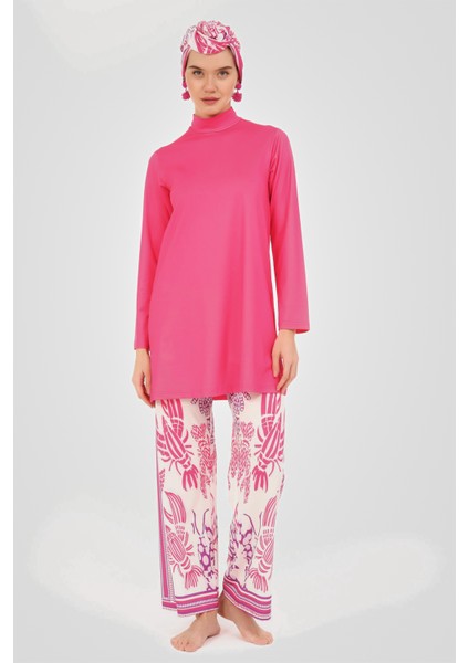 Tesettür Mayo Kadınlar İçin Yakamoz Desenli Hızlı Kuruyan 5 Parça Set fırsatları