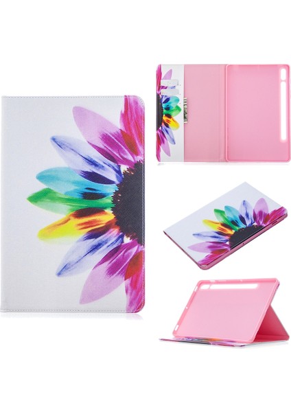 Samsung Galaxy Tab S7 T870 Deri Kılıf Için (Sunflower) (Yurt Dışından)