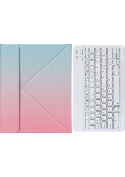 Klavye + IPAD 10.2 2020 ve 2019 / Pro 10.5 Inç (Pink Blue) (Yurt Dışından)
