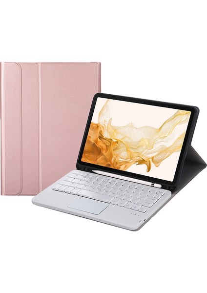 Keyboard + Case For Samsung Galaxy Tab S8 11 Inch SM-X700 (Rose Gold) (Yurt Dışından)