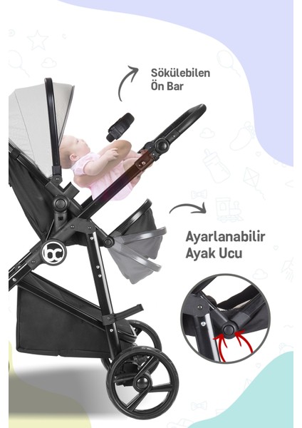 BC 305 - Zeta Travel Sistem Bebek Arabası ( Gri )