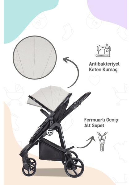 BC 305 - Zeta Travel Sistem Bebek Arabası ( Vizon )