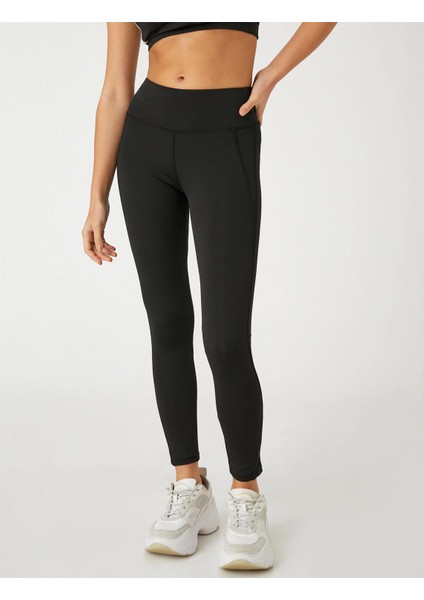 3Sak40028Nk 999 Siyah Kadın Elastan Jersey Tayt modelleri
