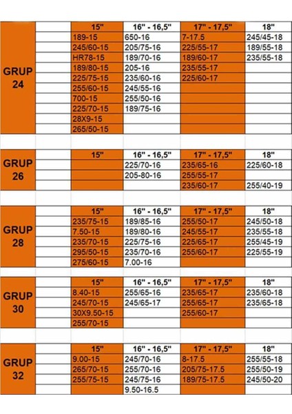 235-60-16 Ebatlarına Uyumlu 4x4 Karmatik Kar Patinaj Zinciri