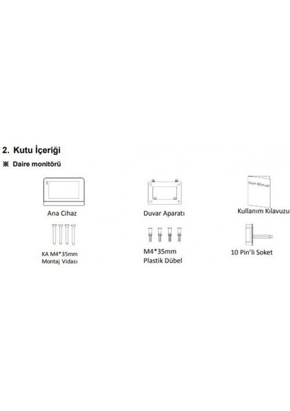 Ip Interkom Linux Lım-70 7 Inç LCD Ekran Alarm Özellikli Daire Monitörü 9g 06 00 0003