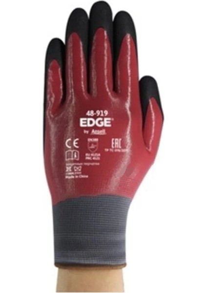 48-919 Edge Nitril Kaplı Yağ Dirençli İş Eldiveni - No 10 (5 Adet)