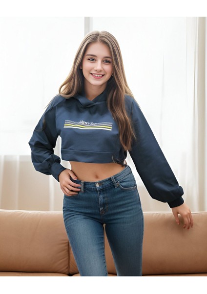 Ligves Zaya Kapuşonlu Crop Sweatshirt