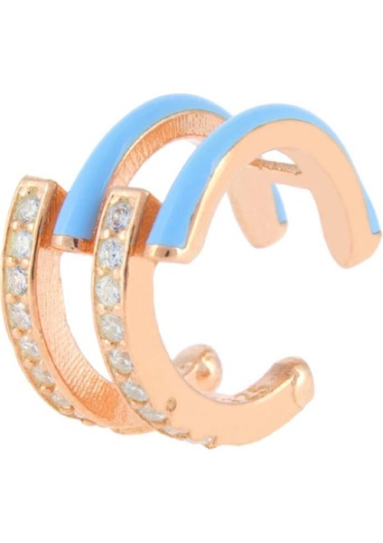 925 Ayar Gümüş Mine Detaylı Kıkırdak Küpe