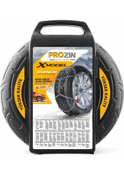 165X13 Ebatlarına Uyumlu Takmatik x Tipi Kar Patinaj Zinciri Prozin