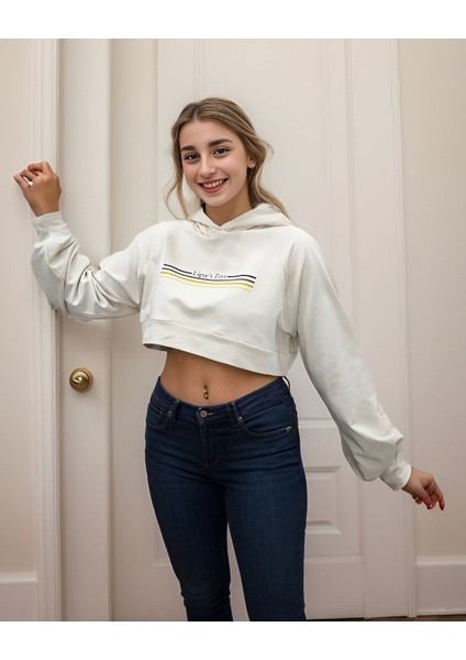 Kapuşonlu Crop Sweatshirt