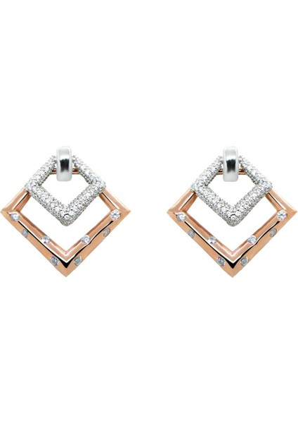 925 Ayar Gümüş Çift Kare Küpe fiyatları