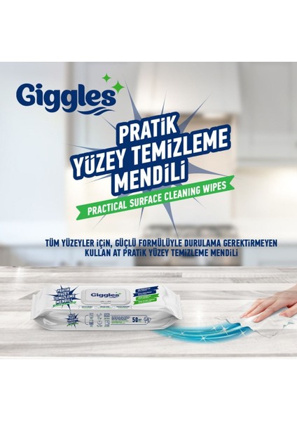 100 Adet Pratik Yüzey Temizleme Havlu Mendil