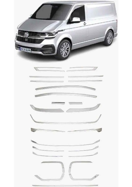 Volkswagen T6 Uyumlu Paslanmaz Full Krom Set