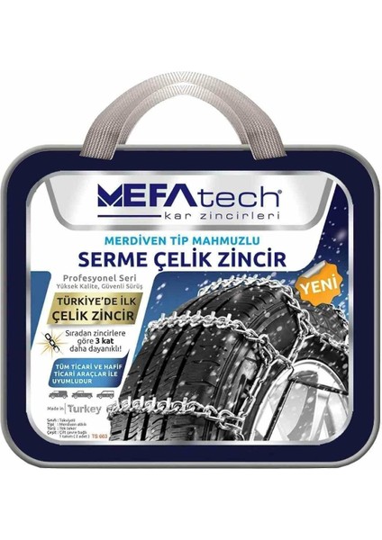 640X13C Ebatlarına Uyumlu Serme Kar Patinaj Zinciri Mefatech
