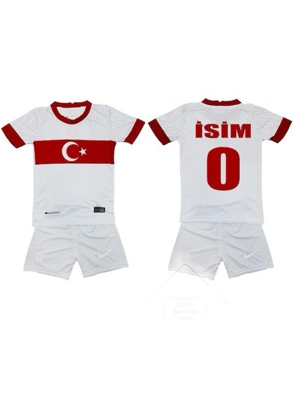 Türkiye Beyaz Milli Takım Isme Özel Yazdırmalı Çocuk Halı Saha Forma