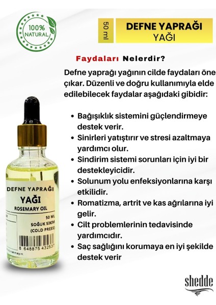 Defne Yaprağı Yağı -50 ml Özel Kutuda