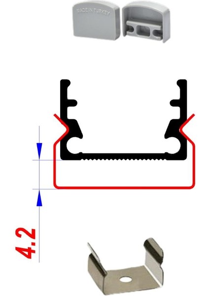 Mutfak Dolabı ve Tezgah Üstü Sıva Üstü LED Bar 24V