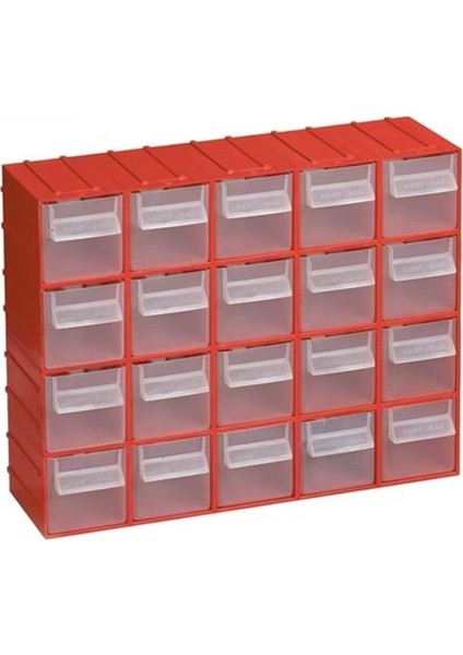 Port-Bag Hobby Plastik Çekmece Seti Kırmızı