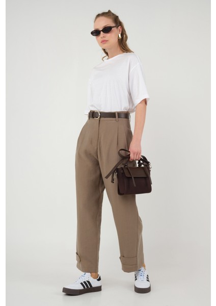 Paça Detaylı Modal Pantolon Mocha indirimleri