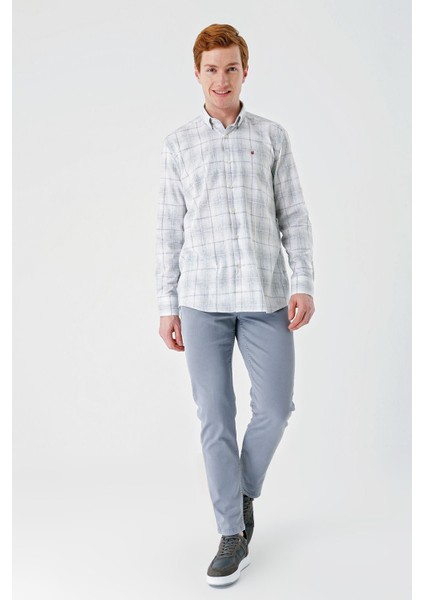 Yeşil Kısalabilir Kol Ekoseli Cepsiz Garnili Biyeli Pamuklu Keten Comfort Fit Gömlek 1004240147 fırsatları