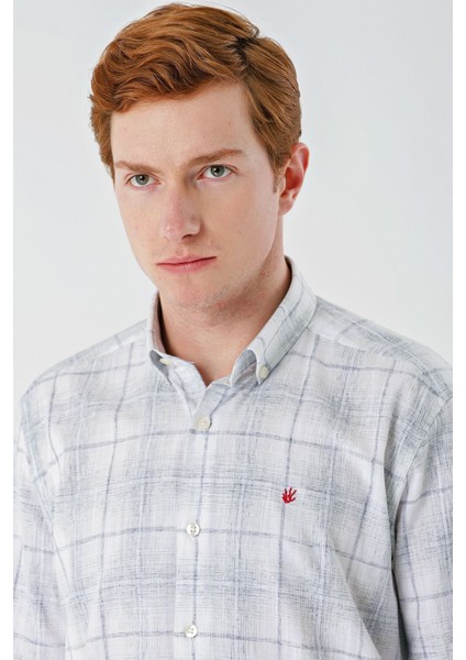 Yeşil Kısalabilir Kol Ekoseli Cepsiz Garnili Biyeli Pamuklu Keten Comfort Fit Gömlek 1004240147 indirimleri