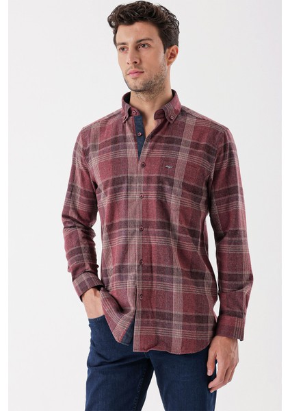 Uzun Kollu Ekoseli Gabardin Sert Yaka Cepli Garnili Casual Comfort Fit Gömlek 1004235110 fiyatları