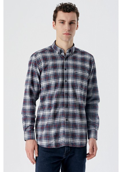 Koyu Kahverengi Uzun Kollu Ekoseli Cepli Pamuklu Comfort Fit Gömlek 1004235173 fiyatları