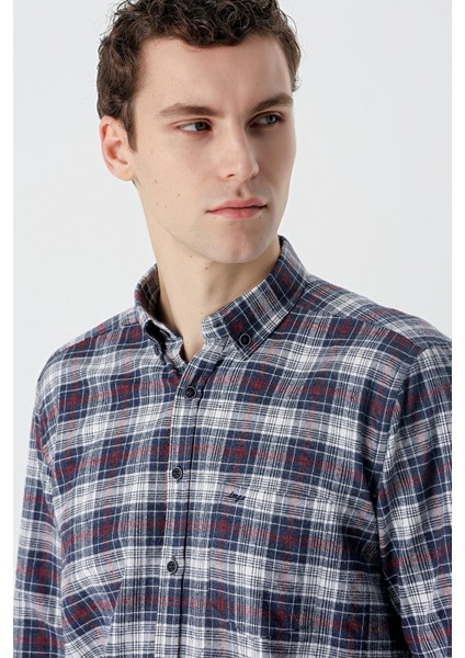 Koyu Kahverengi Uzun Kollu Ekoseli Cepli Pamuklu Comfort Fit Gömlek 1004235173 fırsatları