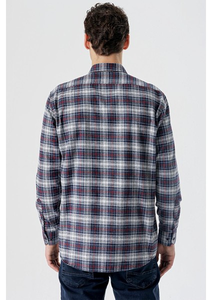 Koyu Kahverengi Uzun Kollu Ekoseli Cepli Pamuklu Comfort Fit Gömlek 1004235173 indirimleri