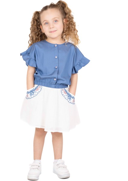 Kız Çocuk Nakışlı Etek