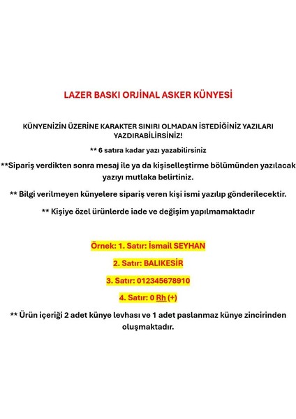 Hava Kuvvetleri Asker Künyesi fırsatları