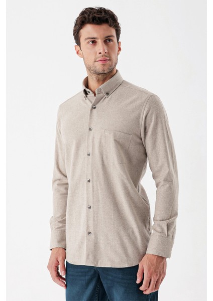 Uzun Kollu Gabardin Sert Yaka Cepli Casual Comfort Fit Rahat Kesim Gömlek 1004235108 indirimleri
