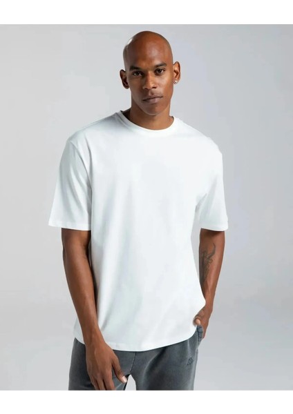 Tshirt Oversize Unisex Pamuklu Bisiklet Yaka