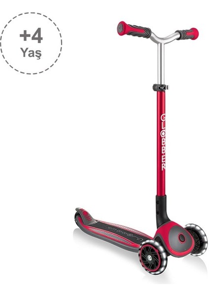 Master Işıklı Katlanabilir Scooter - Kırmızı