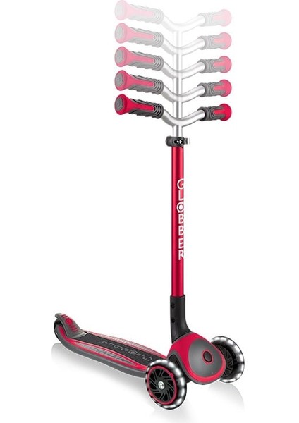 Master Işıklı Katlanabilir Scooter - Kırmızı
