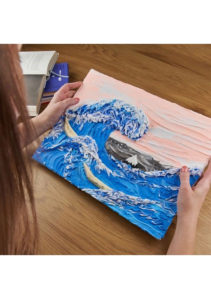 The Great Wave Of Kanagawa 3D Duyusal Sanat Seti