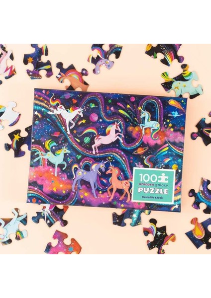 Crocodile Creek Puzzle - 100 Parça - Unicorn Galaksi