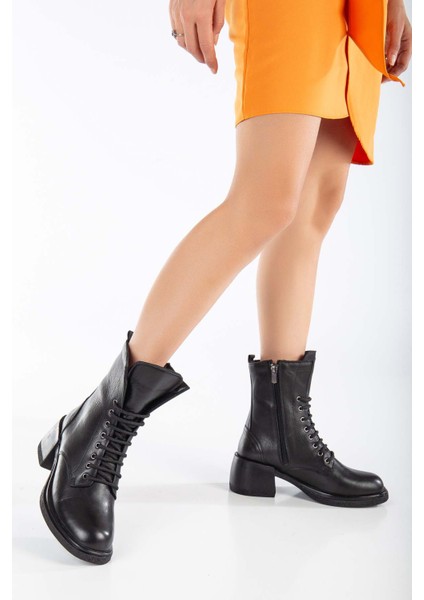 Kadın Klasik Topuklu Bot Deri