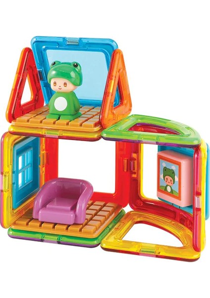 Mıknatıslı Cube House Set - Frog - 20 Parça
