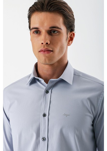 Gri Uzun Kollu Armürlü Cepsiz Pamuklu Likralı Slim Fit Dar Kesim Gömlek 1004240193 indirimleri