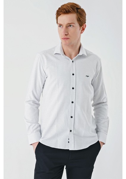 Siyah Uzun Kollu Desenli Armürlü Cepsiz Pamuklu Klasik Slim Fit Dar Kesim Gömlek 1004240189 modelleri