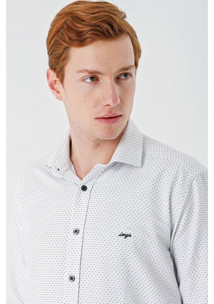 Siyah Uzun Kollu Desenli Armürlü Cepsiz Pamuklu Klasik Slim Fit Dar Kesim Gömlek 1004240189 fırsatları
