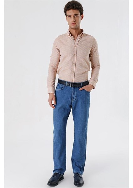 Koyu Mavi Gabardin Pamuklu 5 Cep Comfort Fit Rahat Kesim Casual Denim Pantolon 1023230113 modelleri