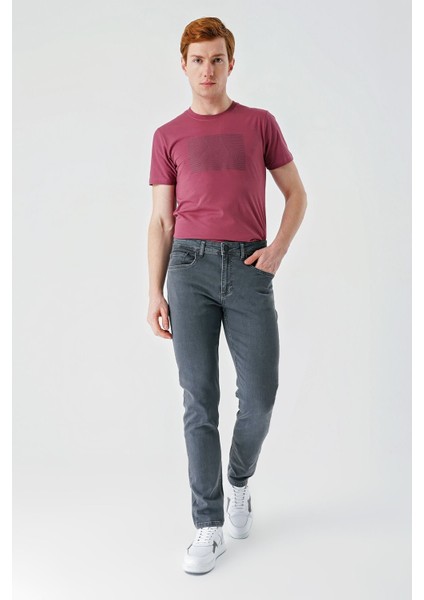 Füme Gabardin Pamuklu 5 Cepli Slim Fit Dar Kesim Casual Denim Pantolon 1023240151 modelleri