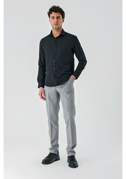 Siyah Uzun Kollu Oxford Cepsiz Pamuklu Klasik Slim Fit Dar Kesim Gömlek 1004240235 fırsatları